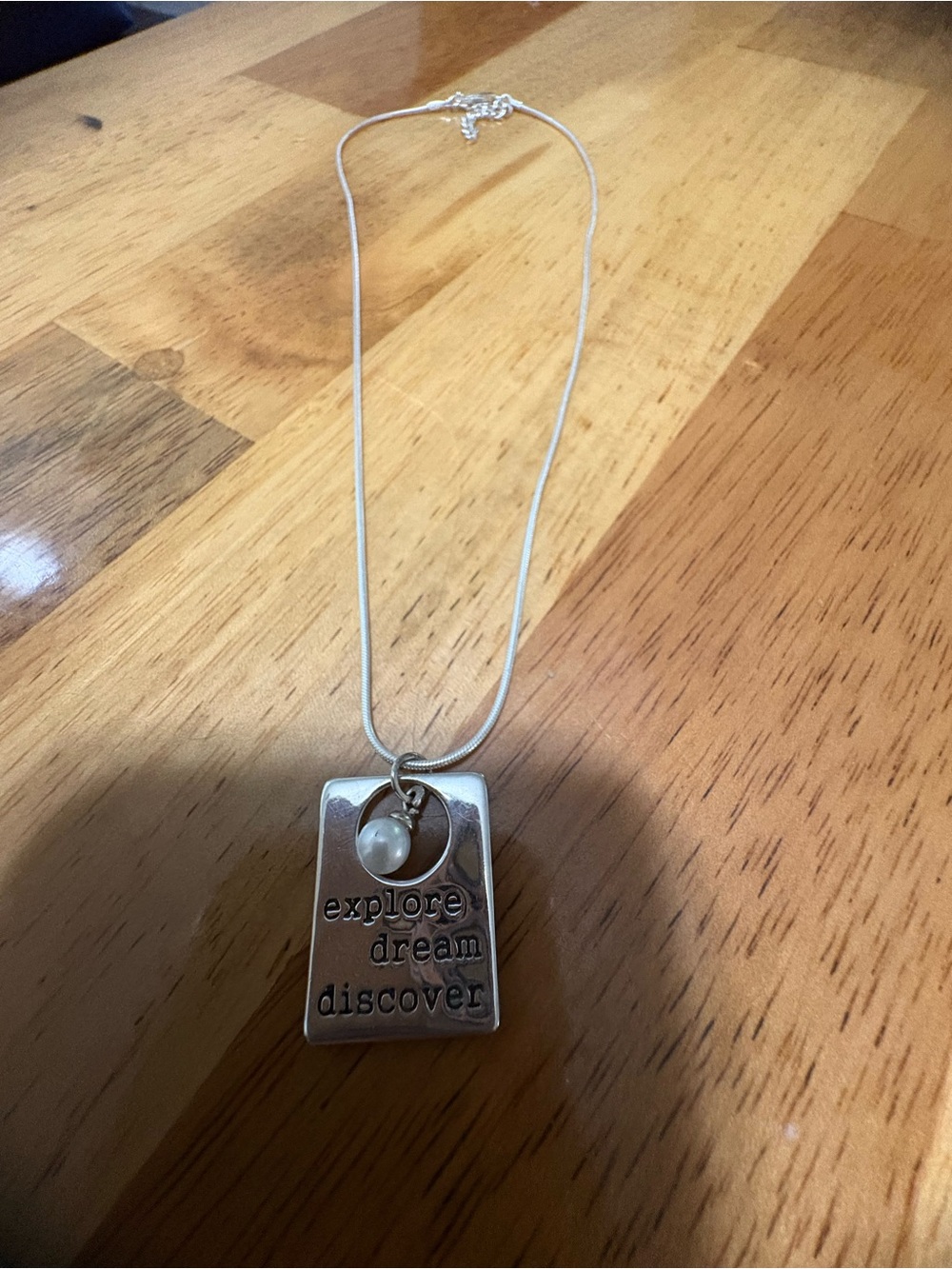 Explore Dream Discover Sterling Silver Pendant Necklace with Pearl Accent